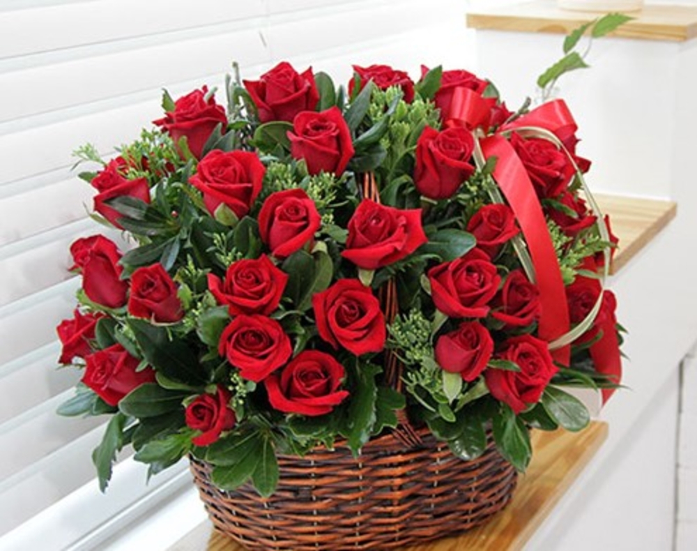 Red Rose in a Basket